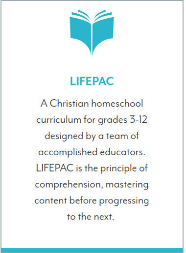 LIFEPAC: A Christian homeschool curriculum for grades 3-12 designed by a team of accomplished educators. LIFEPAC is the principle of comprehension, mastering content before progressing to the next.